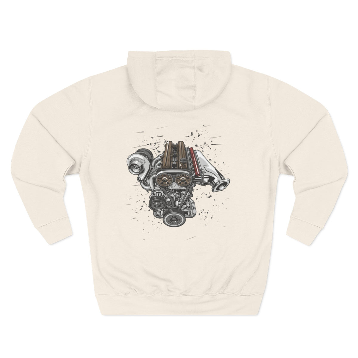 Engine Artwork Hoodie — V8 Motor Graphic Fleece Pullover | MPM Tuning Design