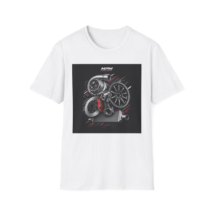 Turbocharger Engine T-Shirt — Motorsport Turbo Graphic Tee | MPM Tuning Design