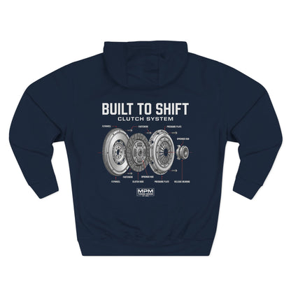 Built to Shift Hoodie — Clutch &amp; Flywheel Mechanic Graphic | MPM Tuning Design