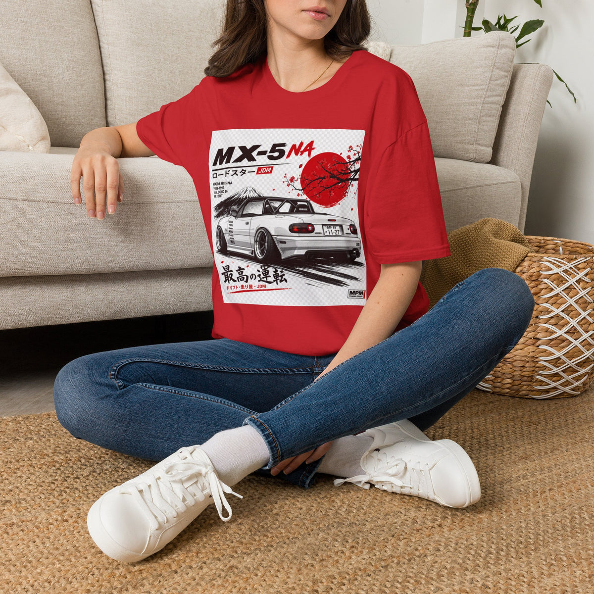 Mazda MX-5 NA Retro Racing T-Shirt — Japanese Sun Track Day Tee | MPM Tuning Design