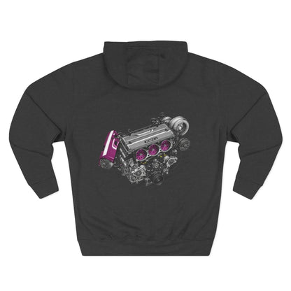 Engine VTEC Graphic Hoodie — Racing Motor Back Print Fleece | MPM Tuning Design