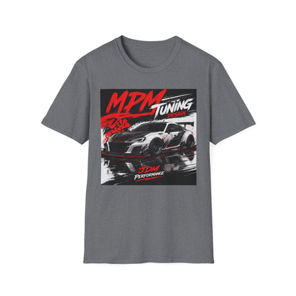 MPM JDM Racing Car Graphic T-Shirt — Red Brushstroke Automotive Tee | MPM Tuning Design