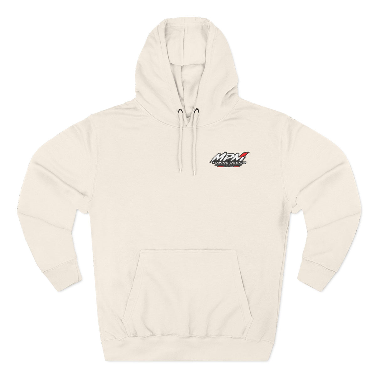 Engine Heart Hoodie — JDM Automotive Streetwear White Fleece | MPM Tuning Design