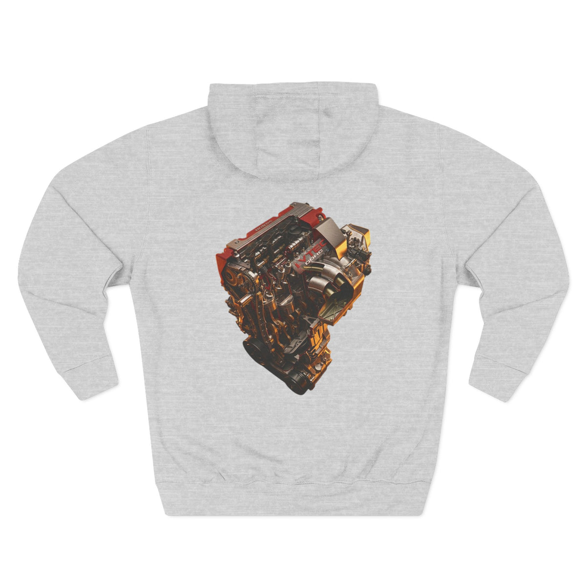Engine Heart Hoodie — JDM Automotive Streetwear White Fleece | MPM Tuning Design
