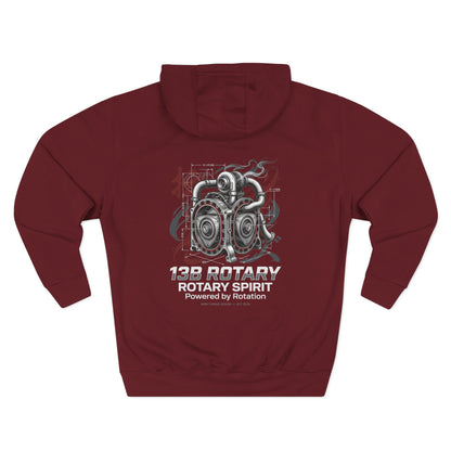 Rotary Engine Art Hoodie — 130 Performance Graphic Fleece | MPM Tuning Design
