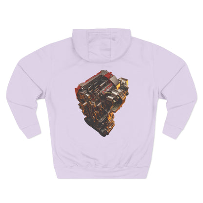 Engine Heart Hoodie — JDM Automotive Streetwear White Fleece | MPM Tuning Design
