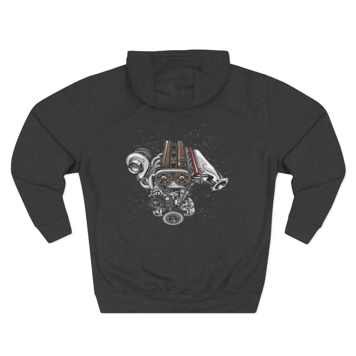 Engine Artwork Hoodie — V8 Motor Graphic Fleece Pullover | MPM Tuning Design