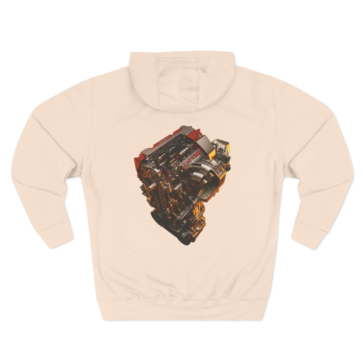 Engine Heart Hoodie — JDM Automotive Streetwear White Fleece | MPM Tuning Design