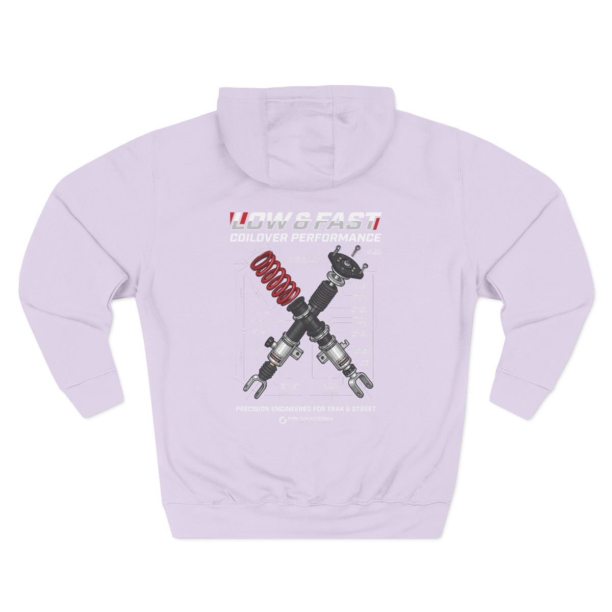 Auto Coil &amp; Strut Hoodie — Racing Suspension Graphic Fleece | MPM Tuning Design