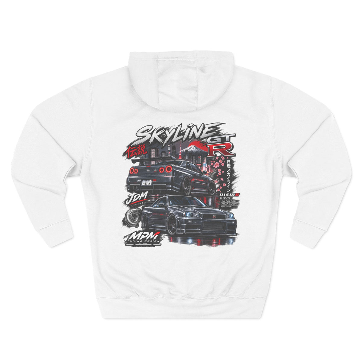 Nissan Skyline GT-R Racing Hoodie — JDM Tribute Fleece Pullover | MPM Tuning Design