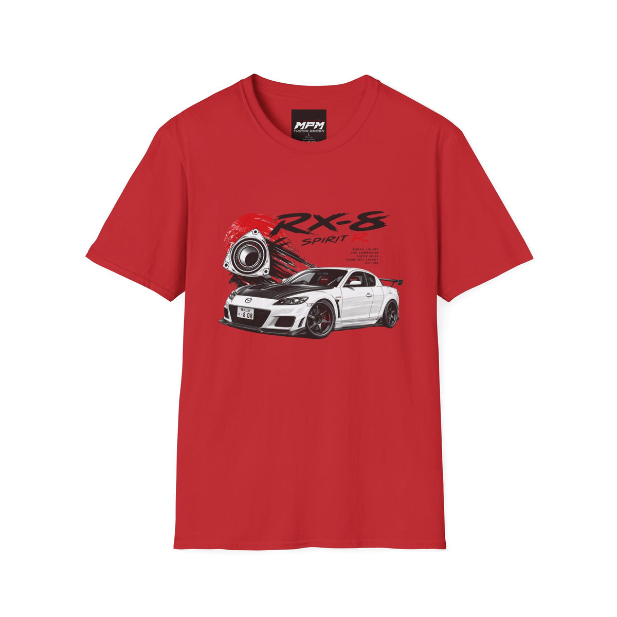 Mazda RX-8 Spirit R T-Shirt — Rotary Sports Car Graphic Tee | MPM Tuning Design