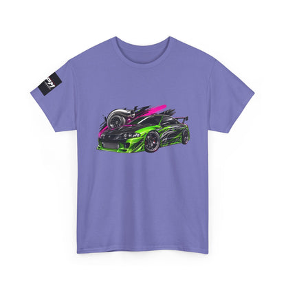 Sportscar Graphic T-Shirt — Neon Green &amp; Pink Drift Car Design | MPM Tuning Design
