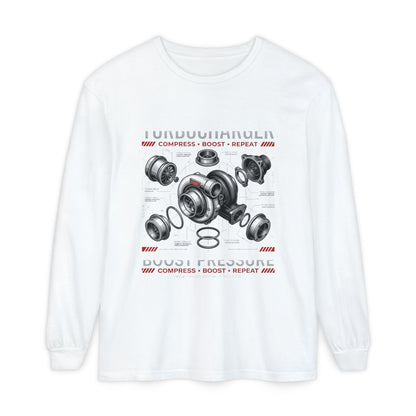 Turbocharger Boost Pressure Long Sleeve Tee — JDM Graphic | MPM Tuning Design