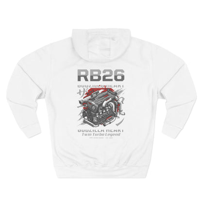 RB26 Engine Illustration Hoodie — JDM Racing Fleece Pullover | MPM Tuning Design