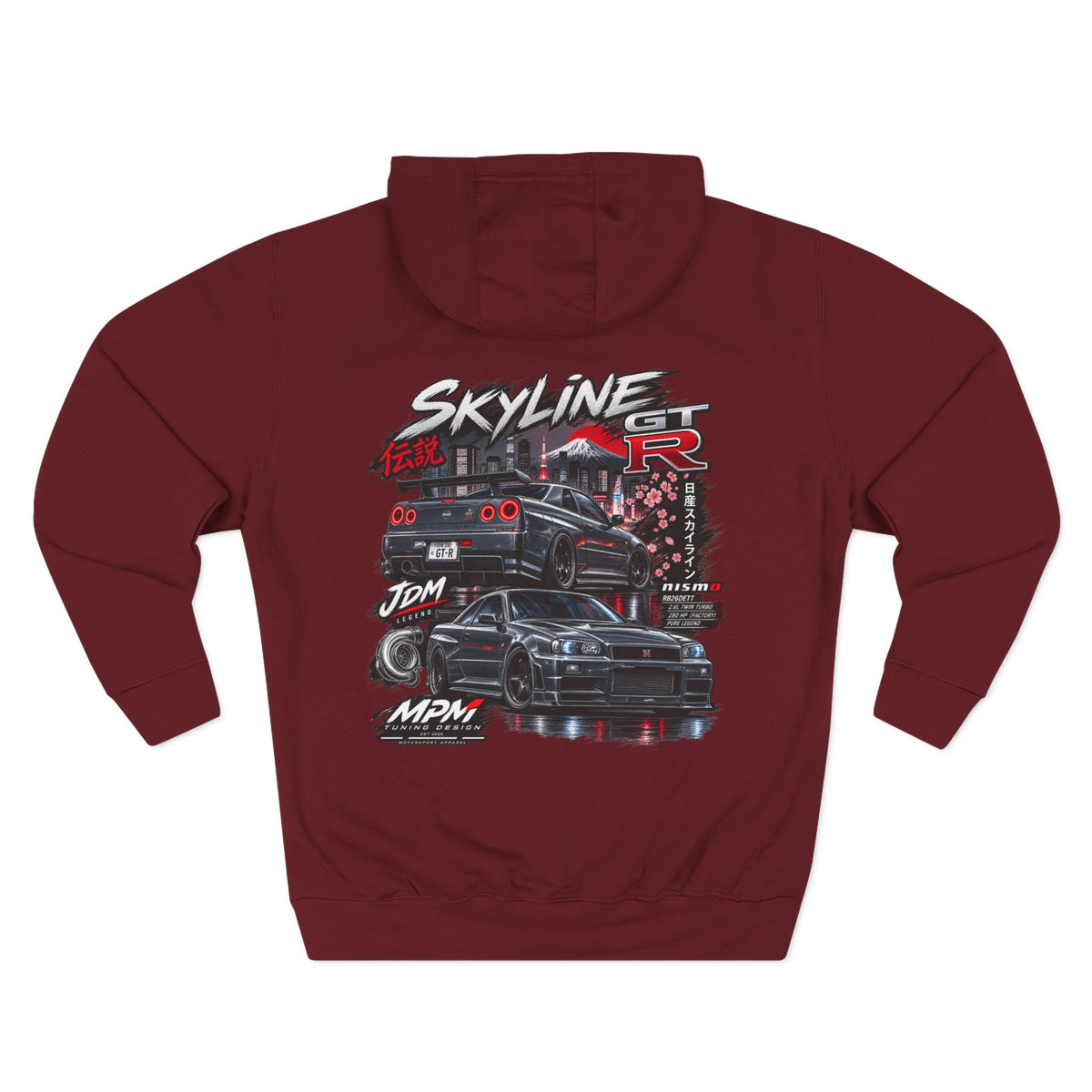 Nissan Skyline GT-R Racing Hoodie — JDM Tribute Fleece Pullover | MPM Tuning Design