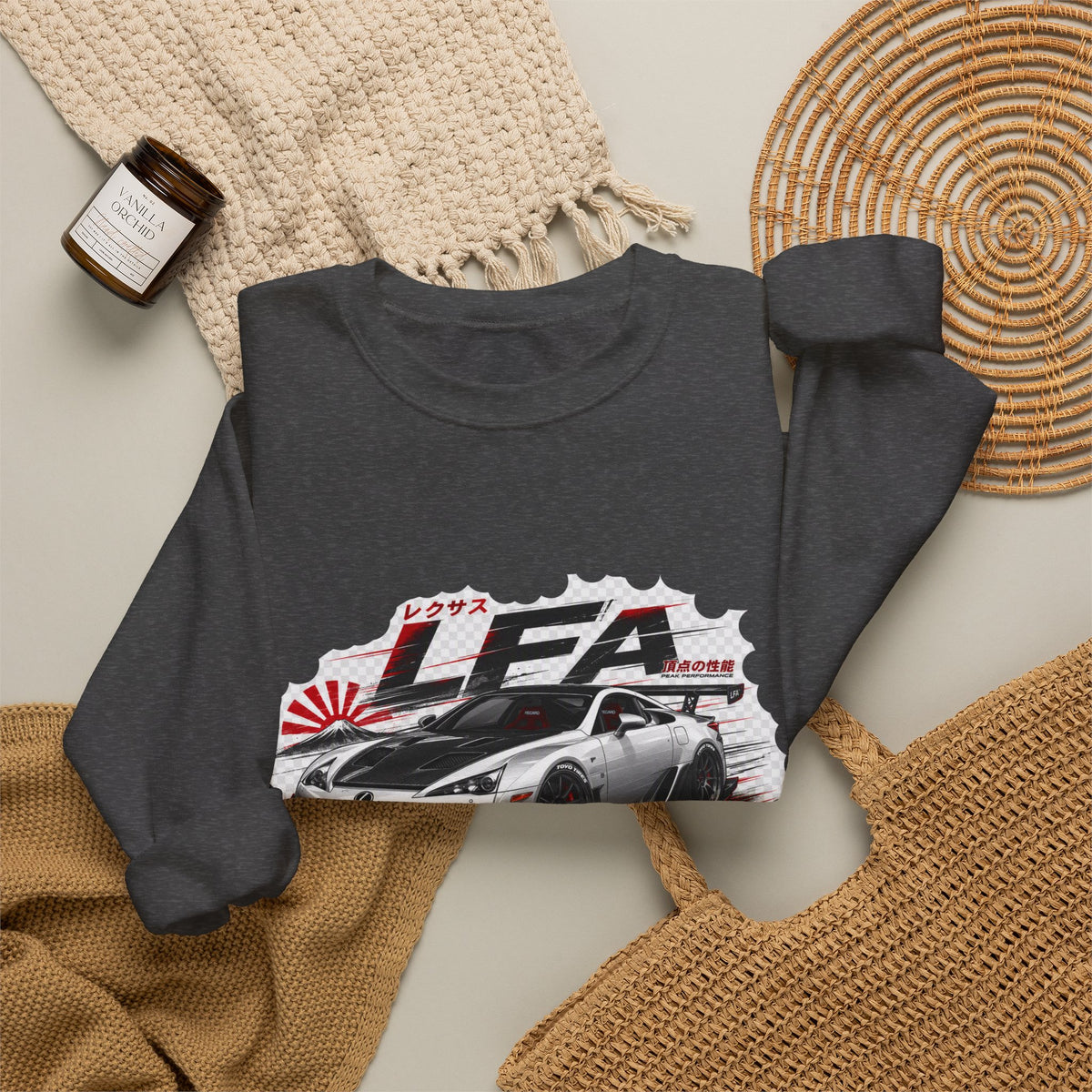 JDM Racing Car Crewneck Sweatshirt — LEA Sports Car Graphic | MPM Tuning Design