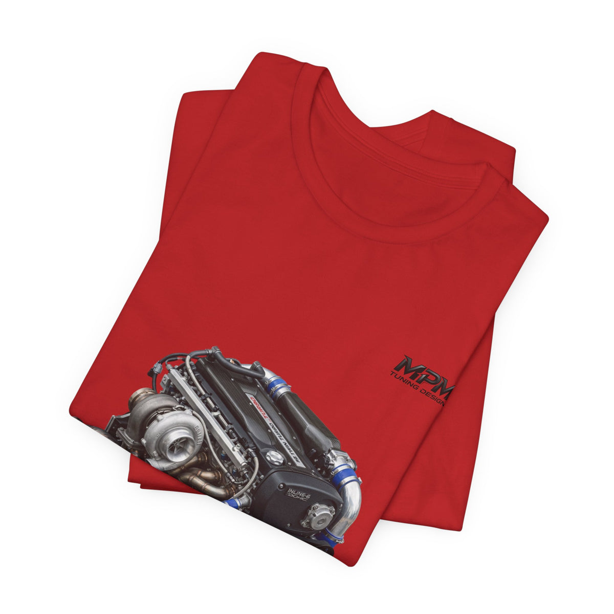 Turbo Engine Illustration T-Shirt — Detailed Graphic Tee | MPM Tuning Design