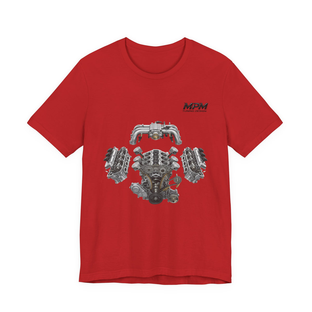 V8 Engine Blueprint Tee — Mechanical Diagram T-Shirt | MPM Tuning Design