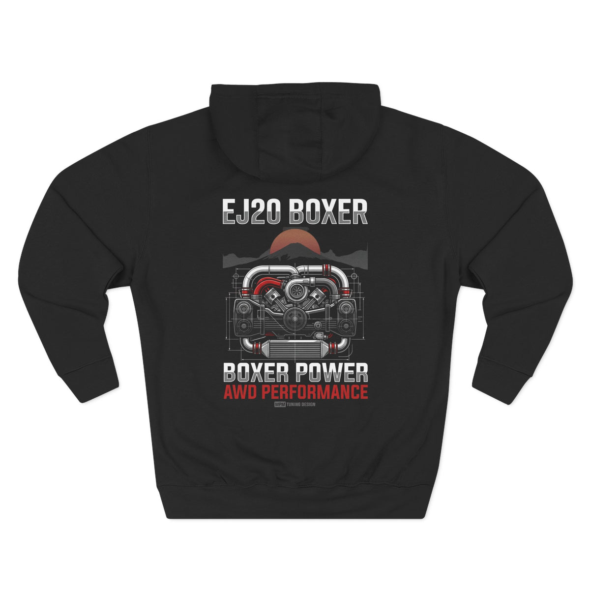 Rugged AWD Performance Hoodie — Off-Road Engine Graphic Fleece | MPM Tuning Design