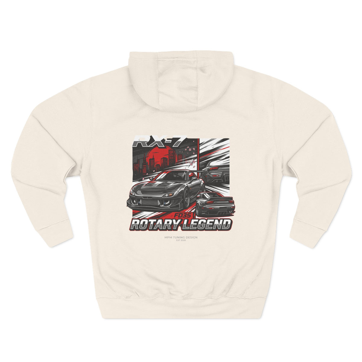 Rotary Legend Graphic Hoodie — JDM Wankel Engine Car Fleece | MPM Tuning Design