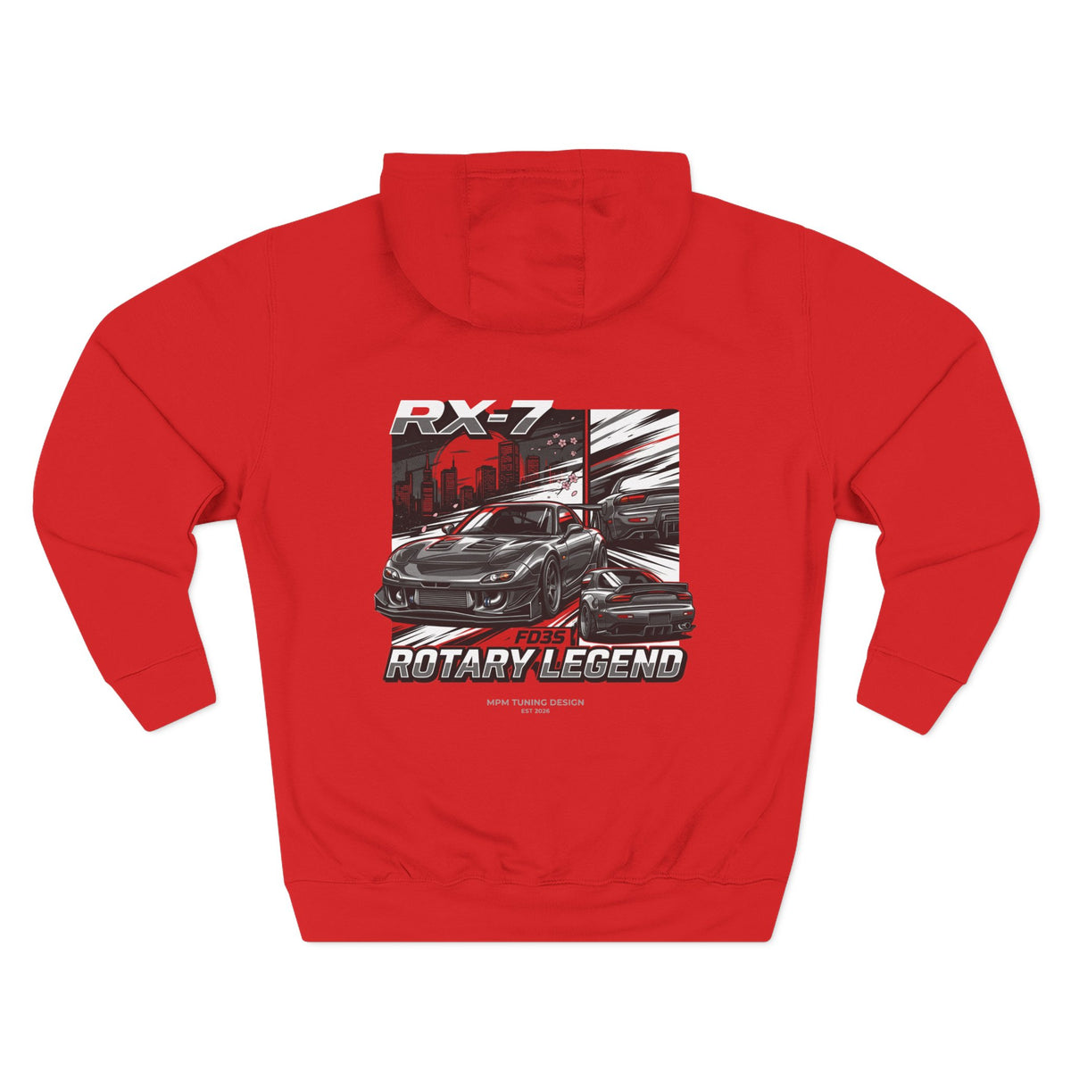 Rotary Legend Graphic Hoodie — JDM Wankel Engine Car Fleece | MPM Tuning Design