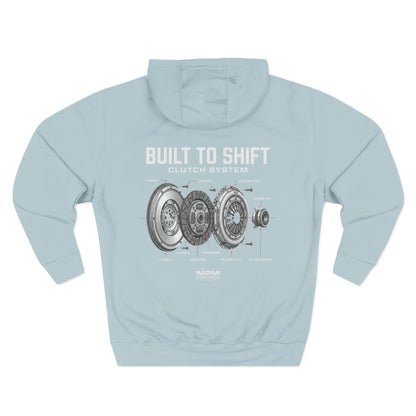 Built to Shift Hoodie — Clutch &amp; Flywheel Mechanic Graphic | MPM Tuning Design