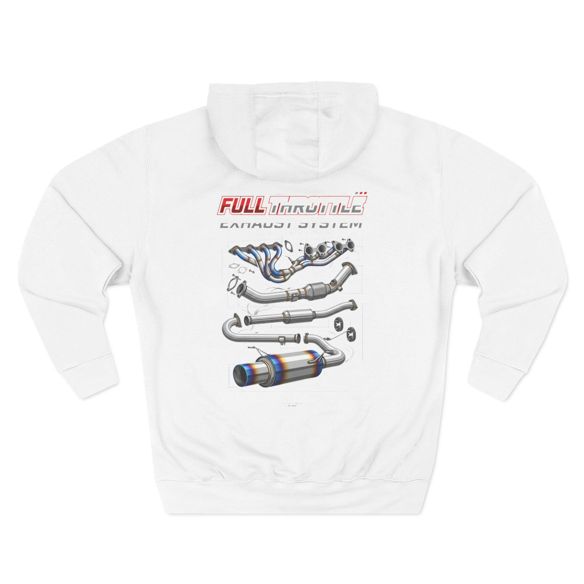 Exhaust System Diagram Hoodie — Full Titanium Car Parts Fleece | MPM Tuning Design