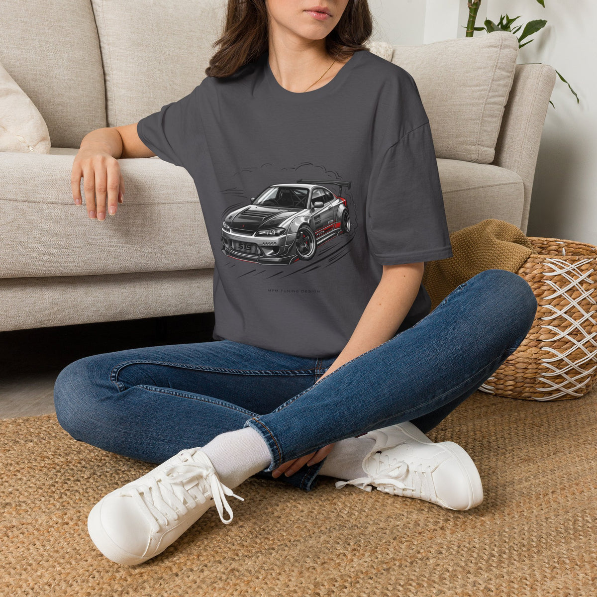 Car Drift T-Shirt — Black Sports Coupe Illustration Tee | MPM Tuning Design