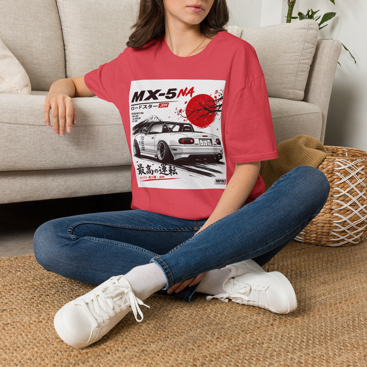 Mazda MX-5 NA Retro Racing T-Shirt — Japanese Sun Track Day Tee | MPM Tuning Design