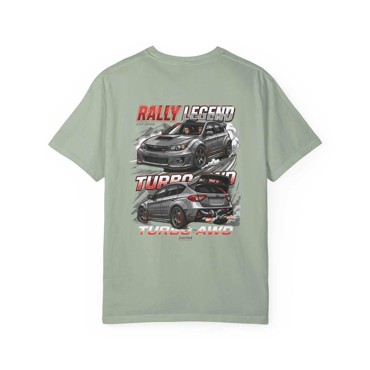 Rally Legend Turbo T-Shirt — Sporty AWD Car Graphic Tee | MPM Tuning Design
