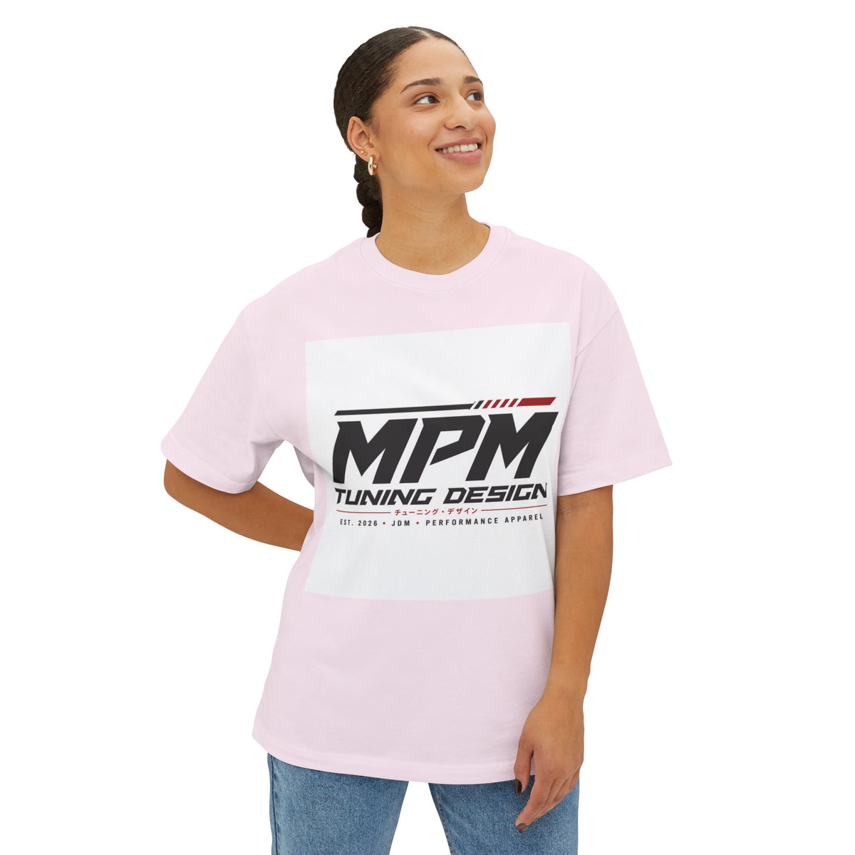 MPM Tuning Design Oversized Tee — Performance Car Logo Boxy Shirt | MPM Tuning Design