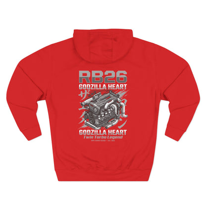 RB26 Engine Illustration Hoodie — JDM Racing Fleece Pullover | MPM Tuning Design