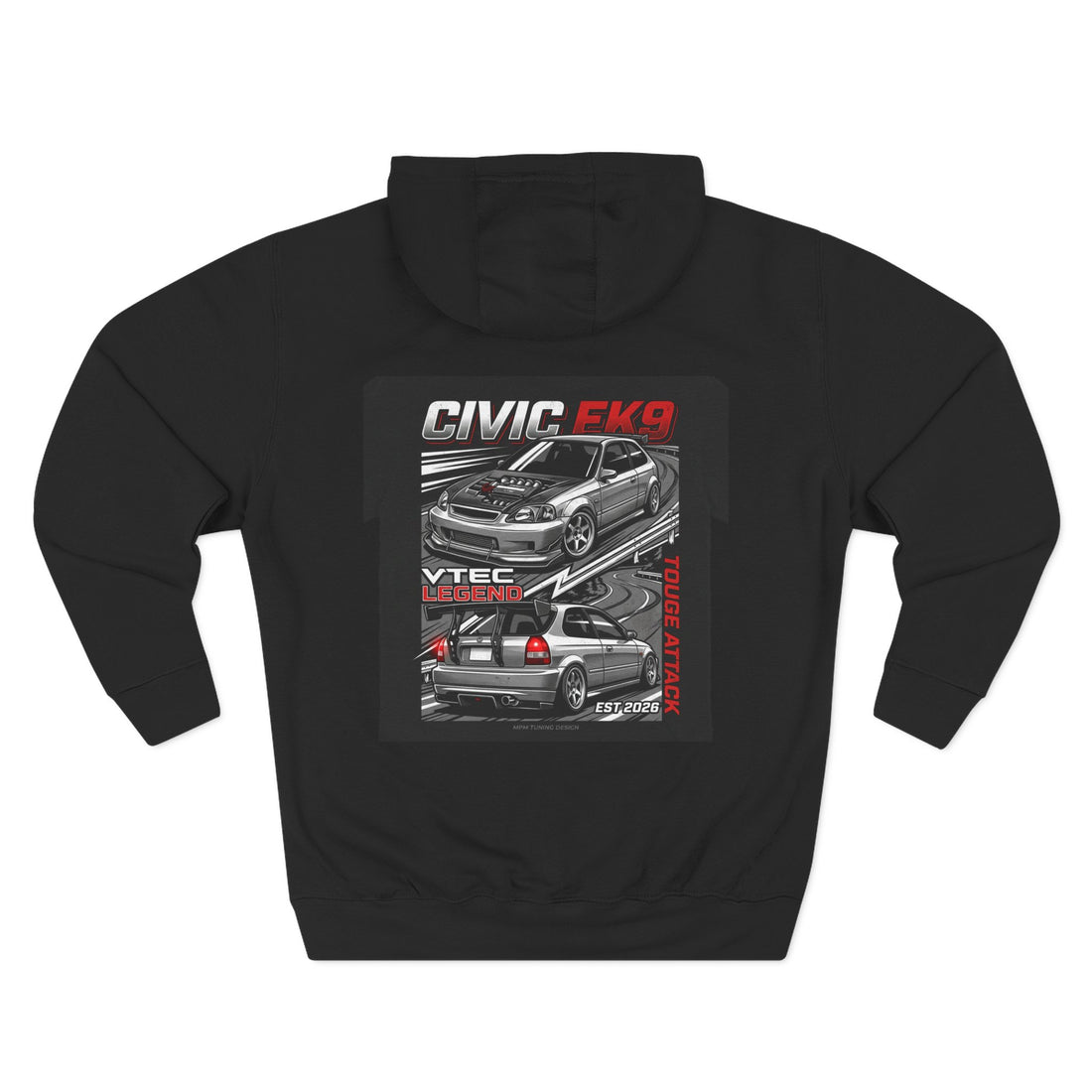 Honda Civic EK9 VTEC Legend Hoodie — JDM Racing Car Graphic Fleece | MPM Tuning Design