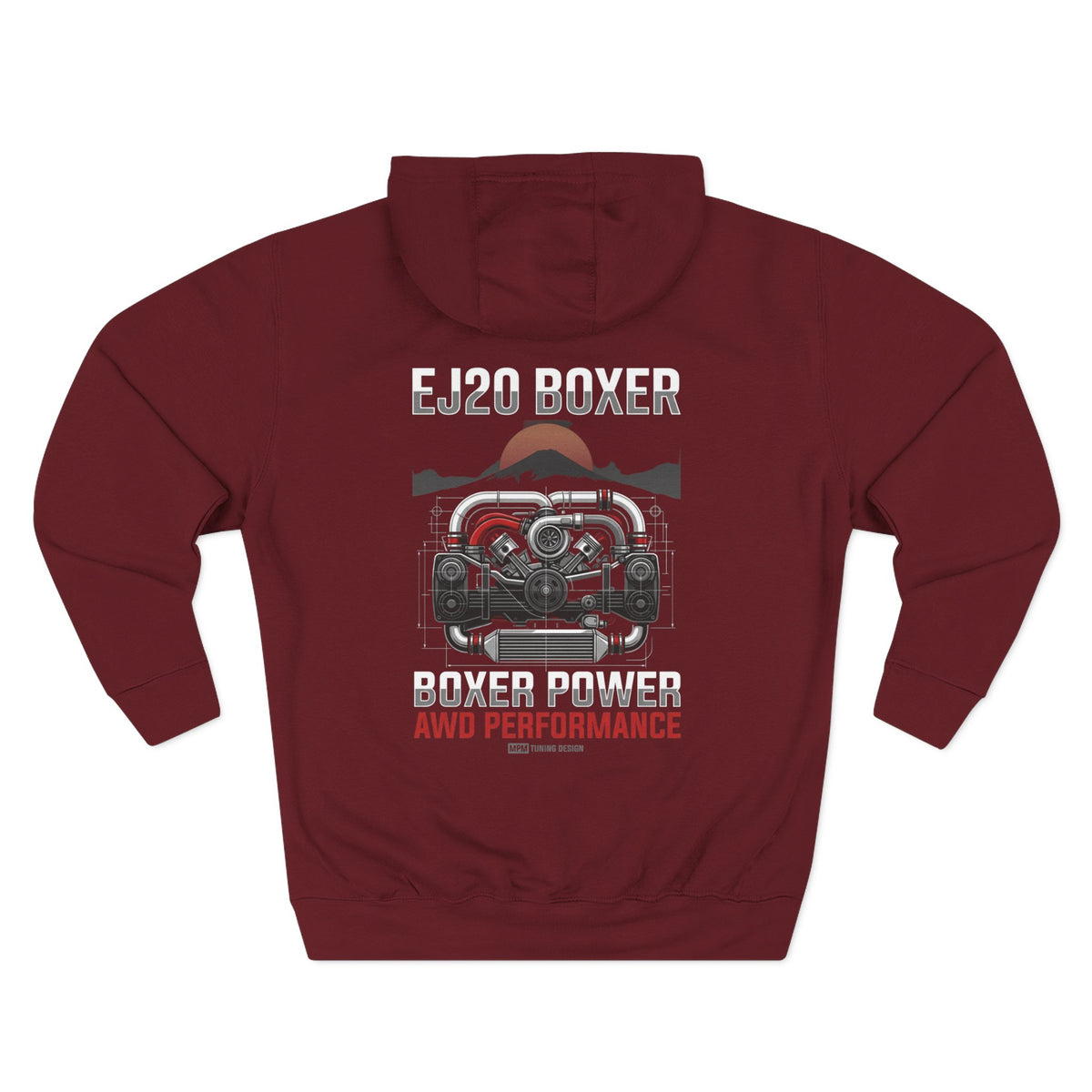 Rugged AWD Performance Hoodie — Off-Road Engine Graphic Fleece | MPM Tuning Design