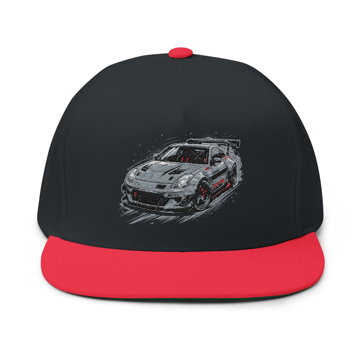 Racing Car Embroidered Flat Bill Cap — JDM Drift Snapback | MPM Tuning Design