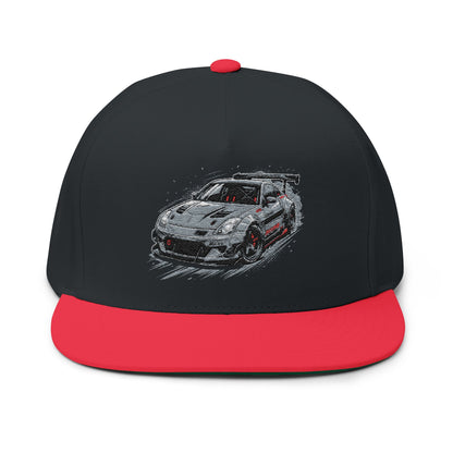 Racing Car Embroidered Flat Bill Cap — JDM Drift Snapback | MPM Tuning Design
