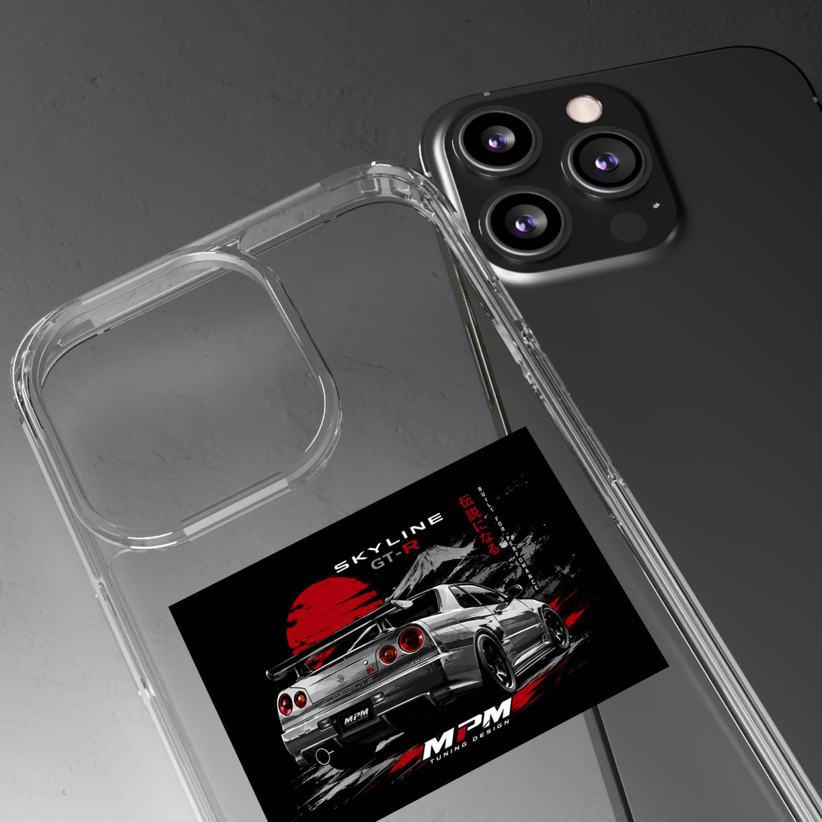 Clear Phone Case — Nissan Skyline GT-R Racing Car Graphic | MPM Tuning Design