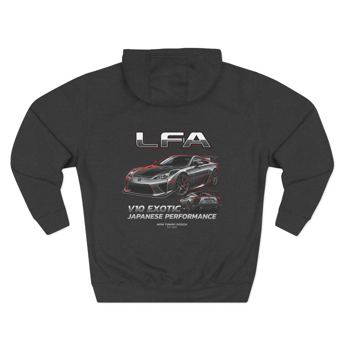 Lexus LFA V10 Exotic Performance Hoodie — Car Graphic Fleece | MPM Tuning Design