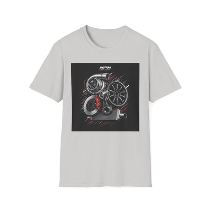 Turbocharger Engine T-Shirt — Motorsport Turbo Graphic Tee | MPM Tuning Design