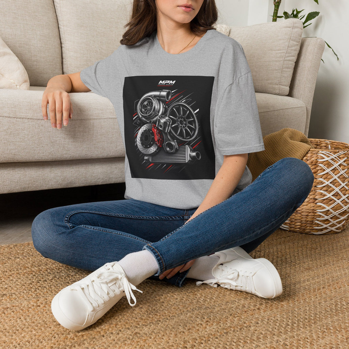 Turbocharger Engine T-Shirt — Motorsport Turbo Graphic Tee | MPM Tuning Design