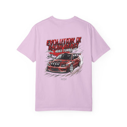 Mitsubishi Evolution IX Rally Beast T-Shirt — 4G63 Turbo JDM Graphic Tee | MPM Tuning Design