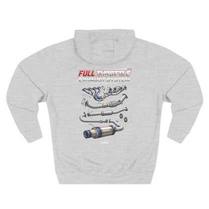 Exhaust System Diagram Hoodie — Full Titanium Car Parts Fleece | MPM Tuning Design