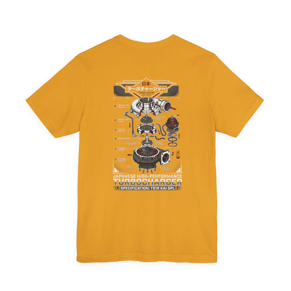 Turbocharger Diagram T-Shirt — Engine Blueprint Graphic Tee | MPM Tuning Design