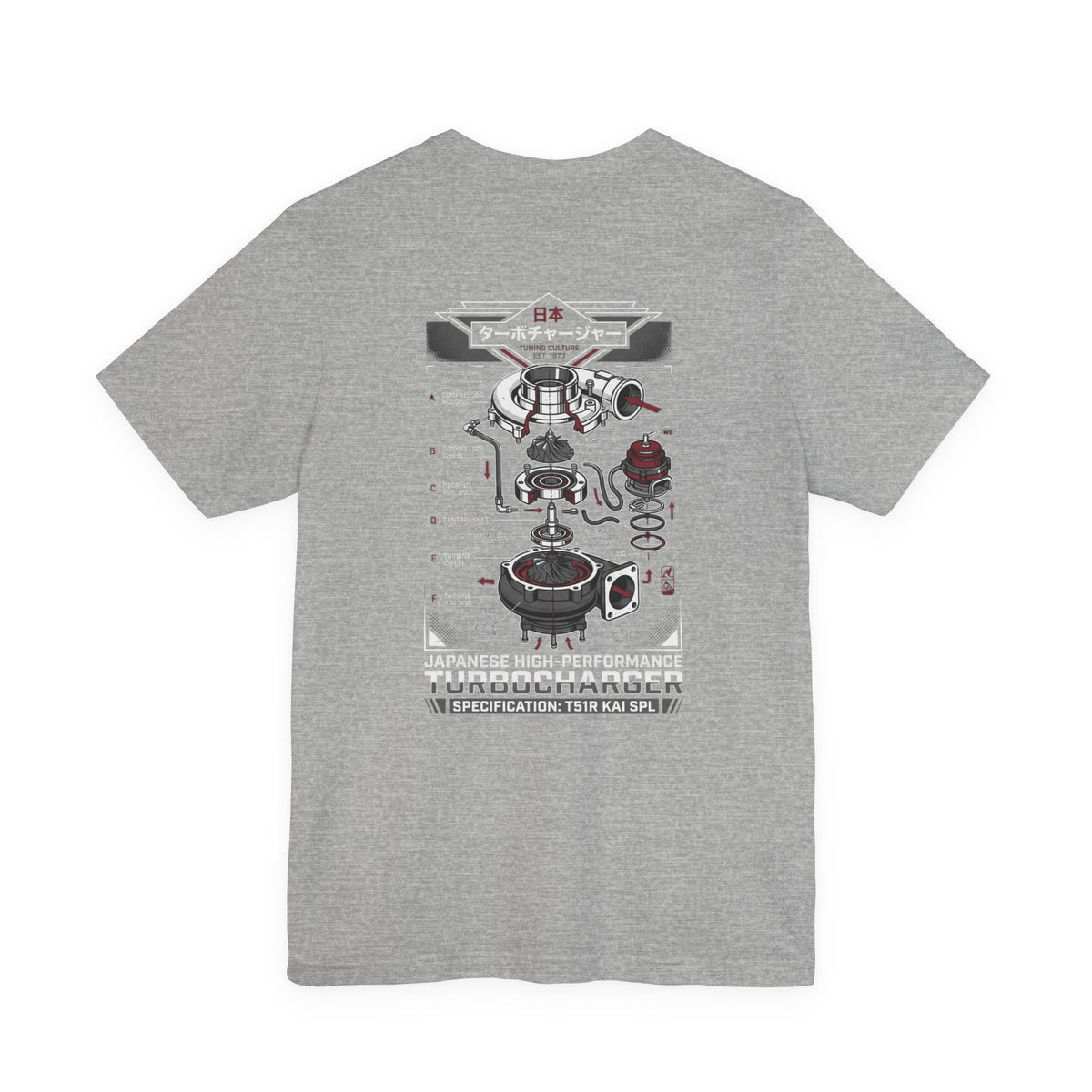 Turbocharger Diagram T-Shirt — Engine Blueprint Graphic Tee | MPM Tuning Design