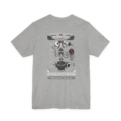 Turbocharger Diagram T-Shirt — Engine Blueprint Graphic Tee | MPM Tuning Design