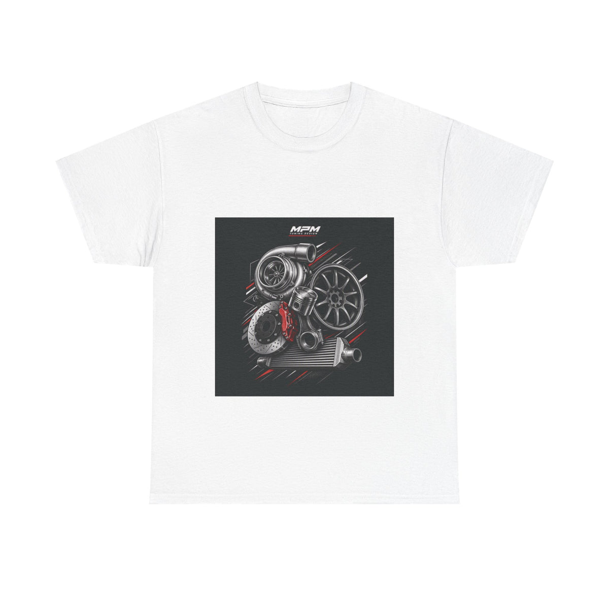 Turbo Engine Parts T-Shirt — Automotive Mechanics Racing Graphic Tee | MPM Tuning Design