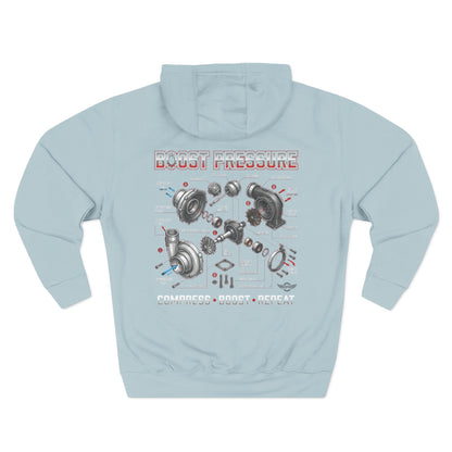 Boost Pressure Turbo Diagram Hoodie — JDM Fleece Pullover | MPM Tuning Design