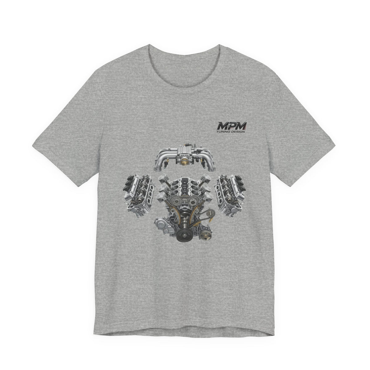 V8 Engine Blueprint Tee — Mechanical Diagram T-Shirt | MPM Tuning Design