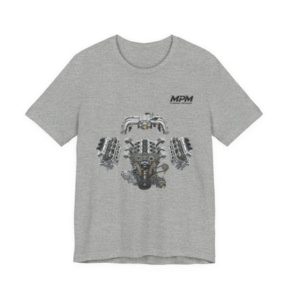 V8 Engine Blueprint Tee — Mechanical Diagram T-Shirt | MPM Tuning Design