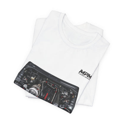 Engine Bay Graphic Tee — Twin-Turbo Motor Illustration T-Shirt | MPM Tuning Design